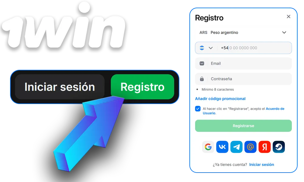 Cómo registrarse en 1win